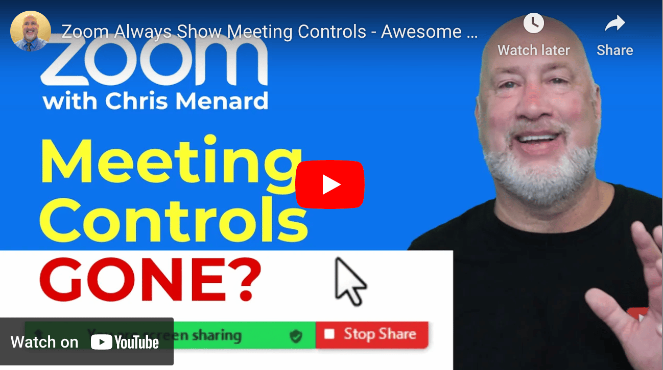 Zoom Meeting Control Bar
