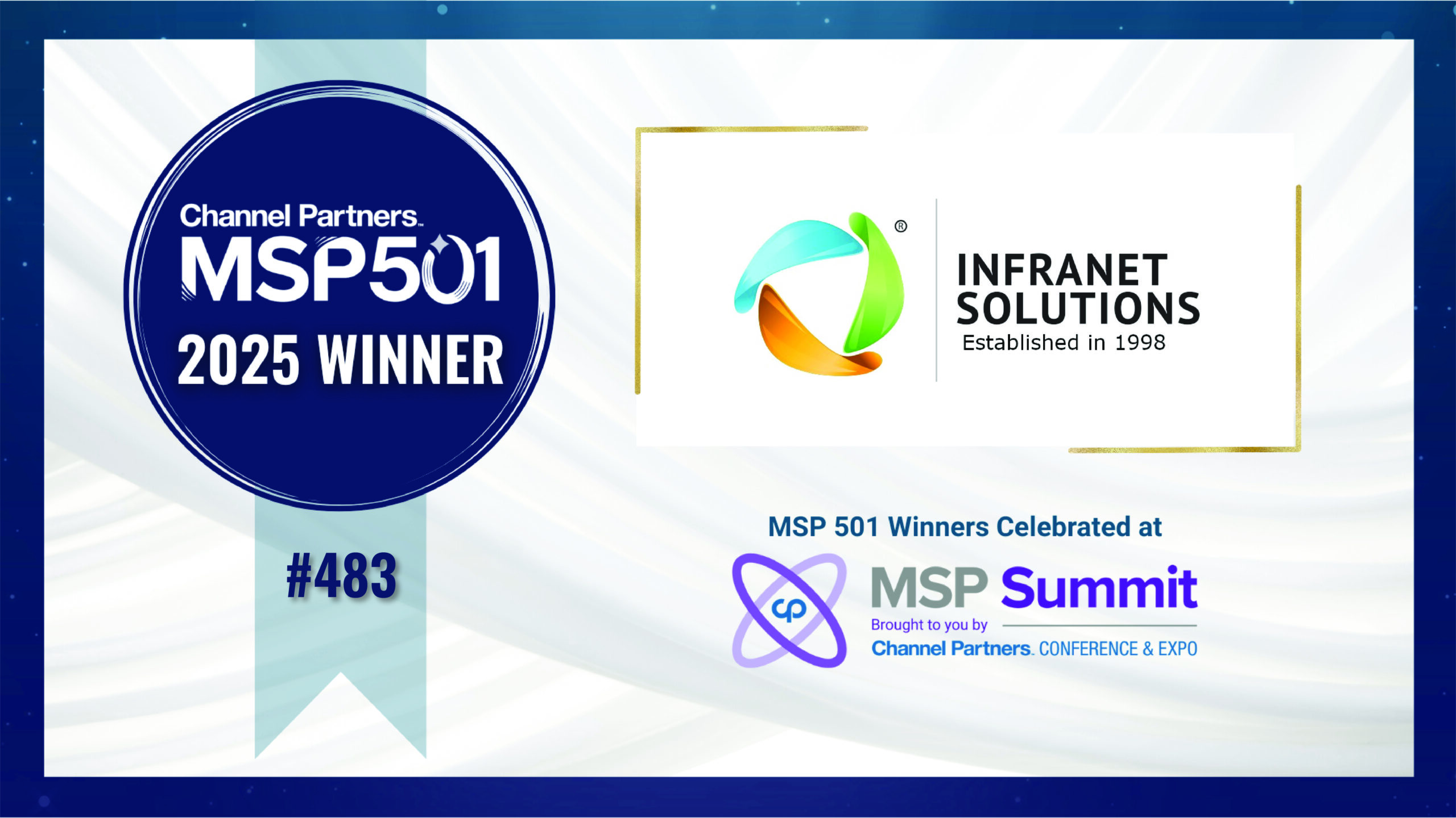 InfraNet Solutions, Inc., Ranked on Channel Partners 2025 MSP 501 