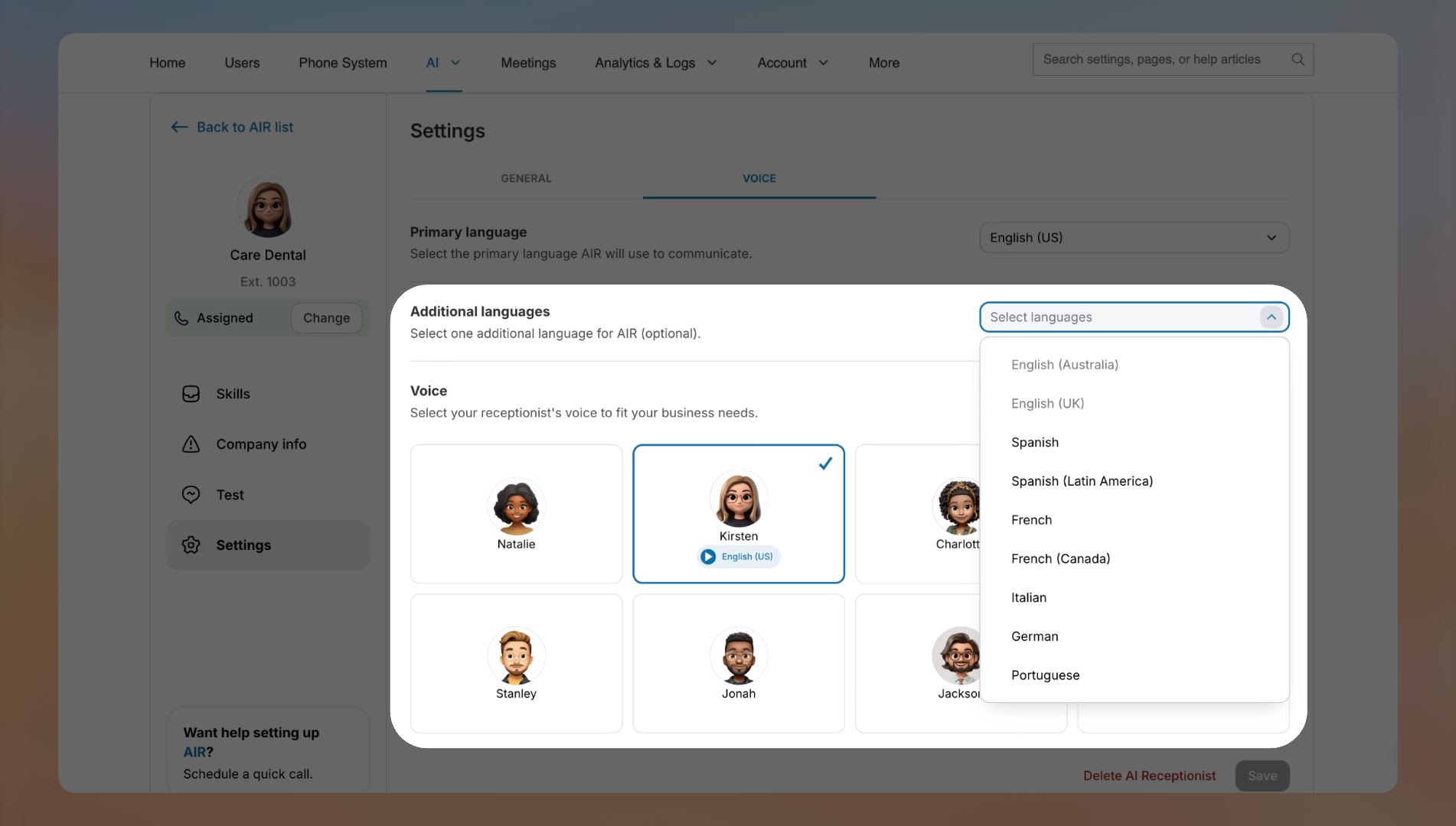 How to set up a voice AI agent that works from day one with RingCentral AI Receptionist