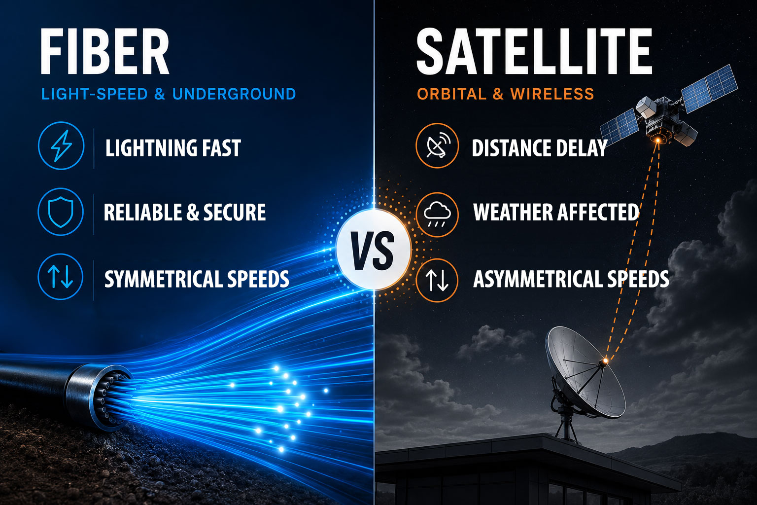 Fiber vs. Satellite Internet: What’s the Difference?