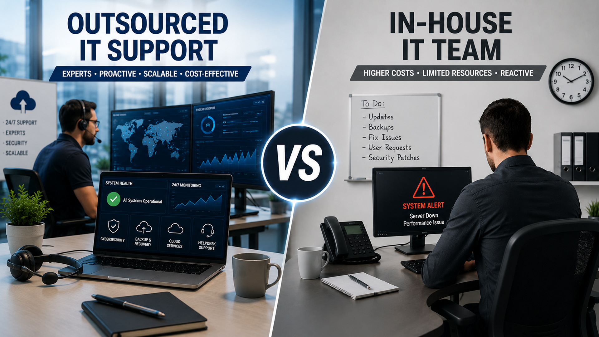 Outsourced IT Support vs Hiring an In-House IT Team