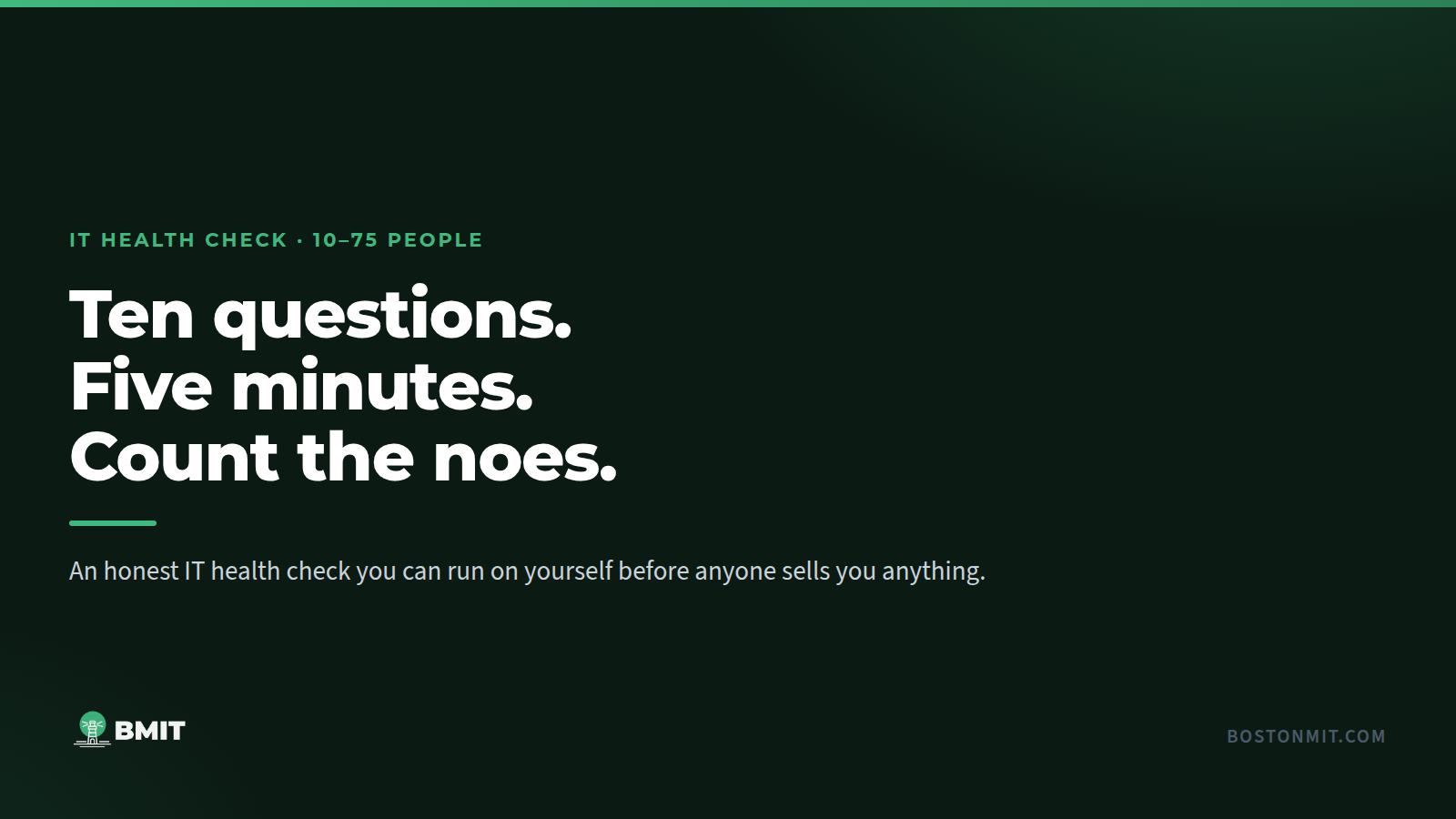 A Simple IT Health Check for Boston Businesses: 10 Questions to Ask Yourself