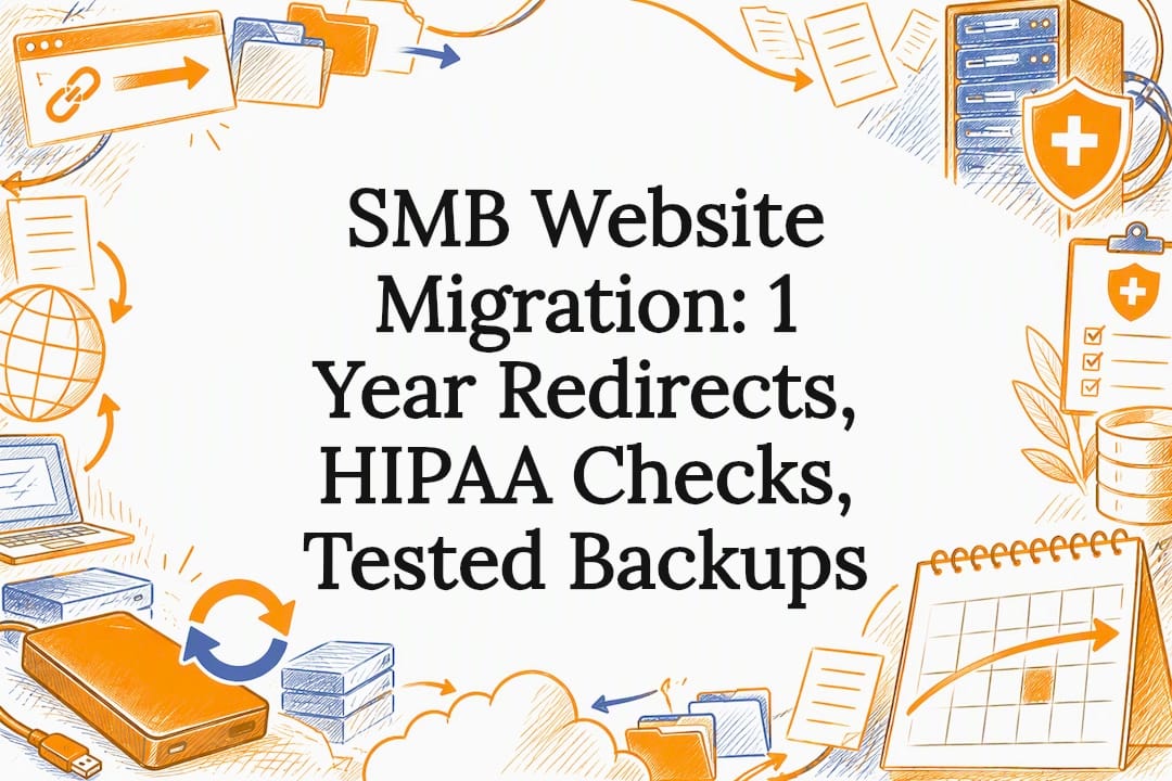 SMB Website Migration: 1 Year Redirects, HIPAA Checks, Tested Backups